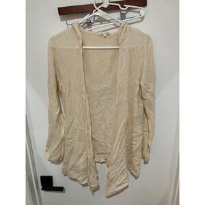 Minnie Rose Women's 100% Cashmere Hooded Cardigan, Cream, Medium